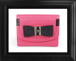 Sonia by Sonia Rykiel Fuchsia Leather Bow Purse