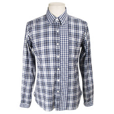 Oliver Spencer Contrast Plack Shirt Blue
