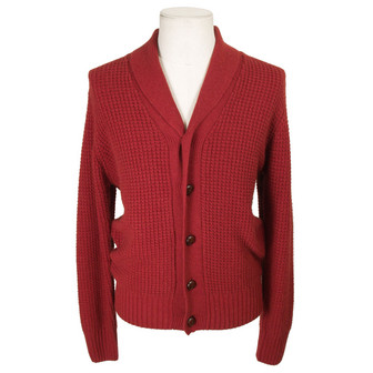 PS Paul Smith Red Chunky Shawl Knit