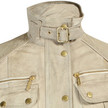 Barbour Off White Leather National Trials Jacket