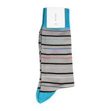 Paul Smith Accessories Thin Multi Stripe Socks Grey