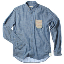 Folk Knitted Pocket Shirt / Chambray