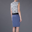 DVF Holleen Print Dress / Blue, White & Black