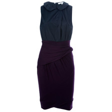 Carven Contrast Jersey Dress / Wine