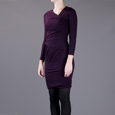 Carven Long Sleeve Jersey Dress / Wine