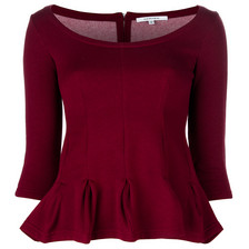 Carven Peplum Top / Burgundy