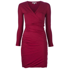 Carven Deep V Jersey Dress / Burgundy