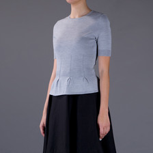 Carven Peplum Knit Top / Blue