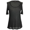 Victoria Beckham Denim Leather Panel Top / Black