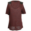 Victoria Beckham Denim Leather Wool Mix Top / Aubergine Victoria Beckham Denim Leather Wool Mix Top / Aubergine