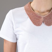 Markus Lupfer Sequin Collar Tee / White