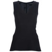 Victoria Beckham Denim V-Neck Shell Top / Black