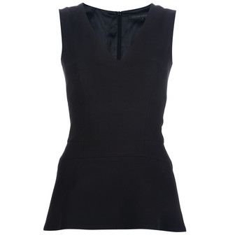 Victoria Beckham Denim V-Neck Shell Top / Black