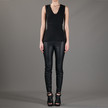 Victoria Beckham Denim V-Neck Shell Top / Black