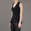 Victoria Beckham Denim V-Neck Shell Top / Black