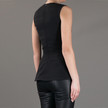 Victoria Beckham Denim V-Neck Shell Top / Black